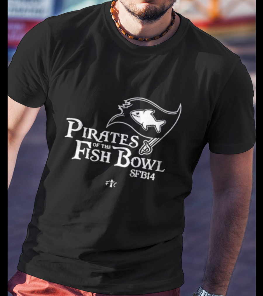Pirates Of The Fish Bowl SFB14 Flag Shark T-Shirt