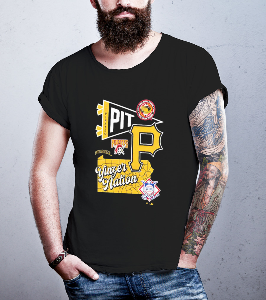 Pittsburgh Pirates PIT Logo Yinzer Nation Medical Firefighters Union T-Shirt