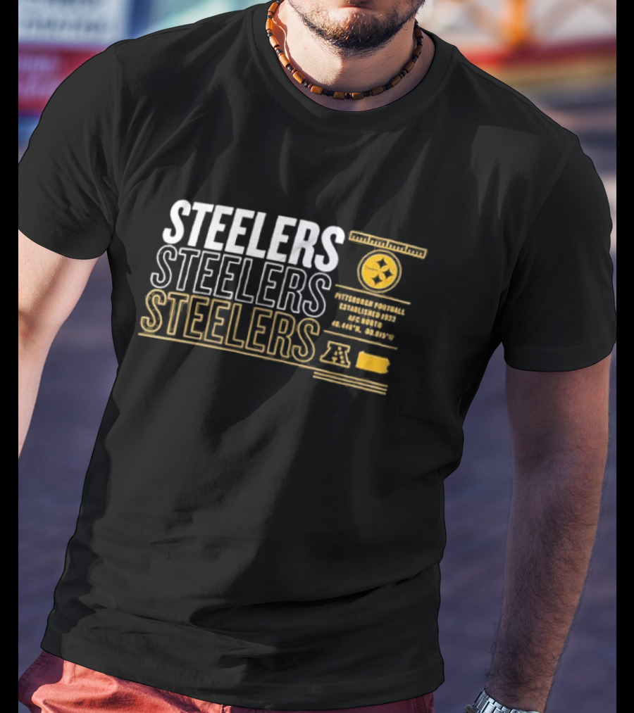 Steelers AFC North Pittsburgh Football Established 1933 Repeat Stats T-Shirt