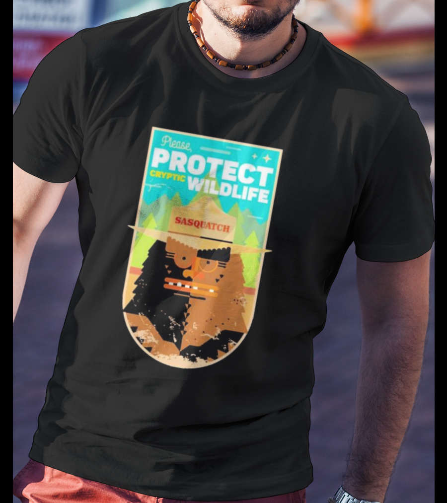 Please Protect Cryptic Wildlife Sasquatch T-Shirt