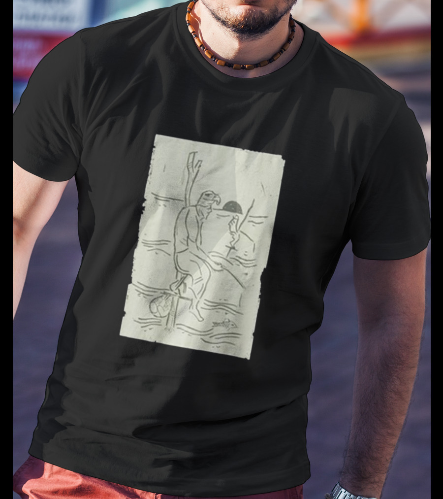 Sage Sri Lanka Stilt Fisherman Drawing T-Shirt