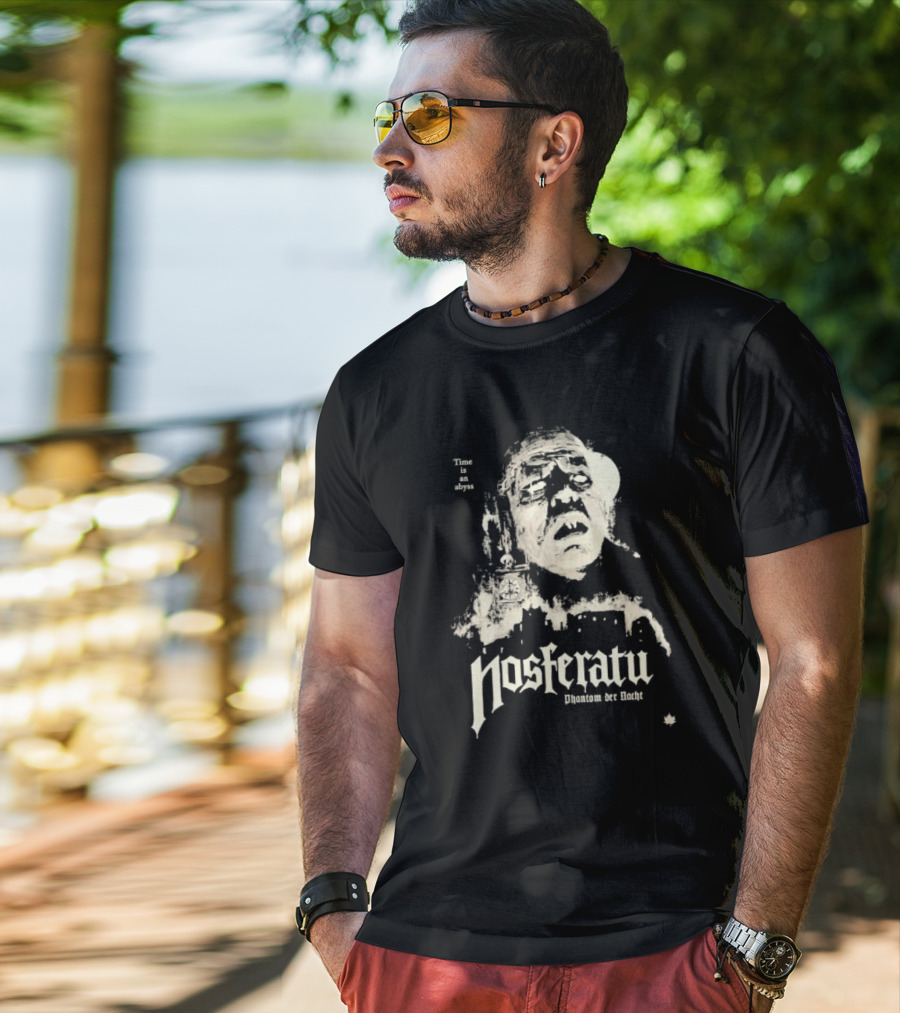 Time Is An Abyss Nosferatu Phantom Der Nacht Black And White Horror T-Shirt