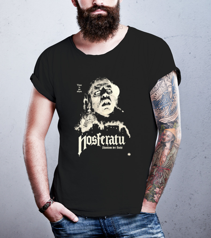 Time Is An Abyss Nosferatu Phantom Der Nacht Black And White Horror T-Shirt