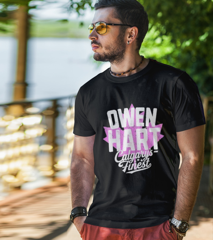 Owen Hart Calgary’s Finest Maple Leaf T-Shirt