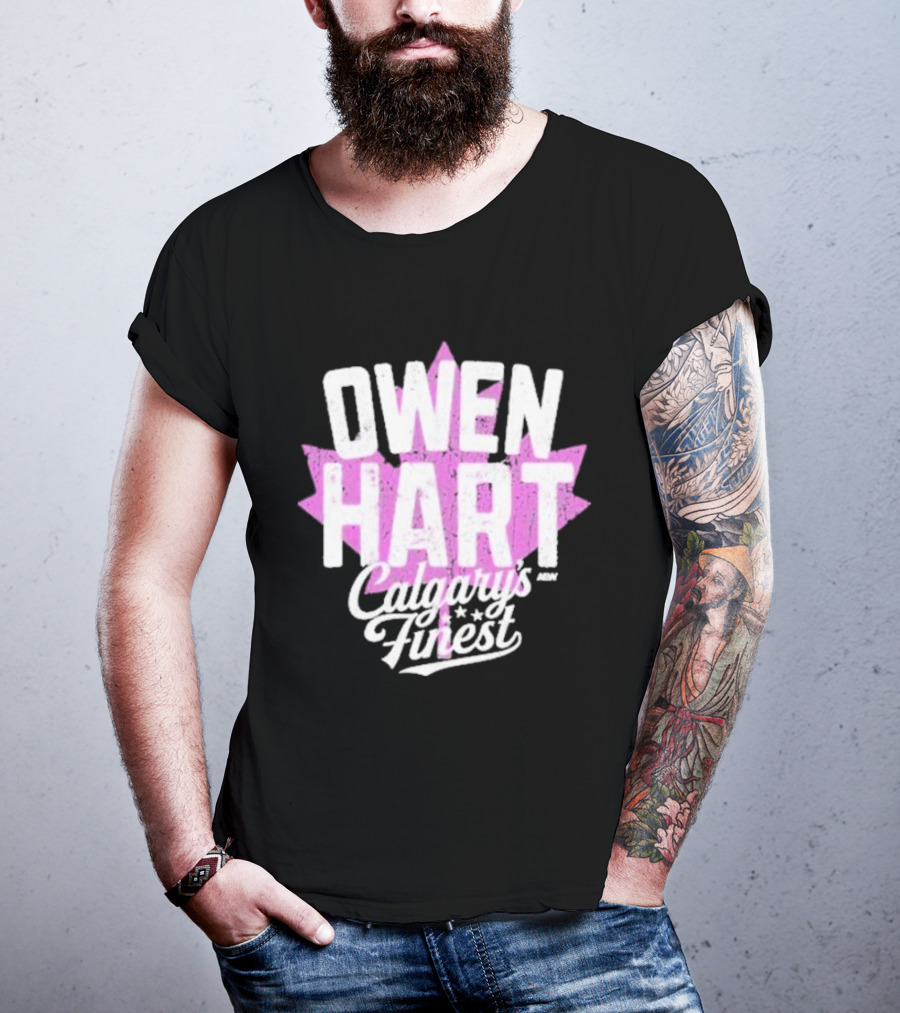 Owen Hart Calgary’s Finest Maple Leaf T-Shirt