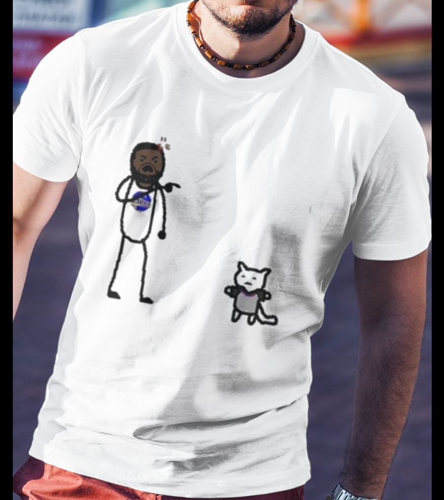 Draymond Basketball Angry Stick Figure With Paint Wearing Cat T-Shirt