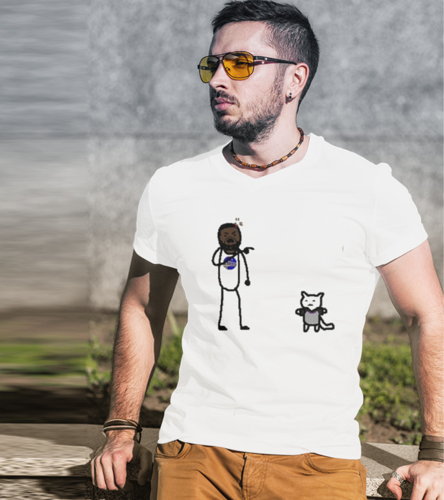 Draymond Basketball Angry Stick Figure With Paint Wearing Cat T-Shirt