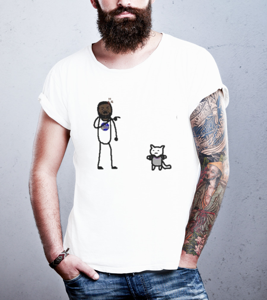 Draymond Basketball Angry Stick Figure With Paint Wearing Cat T-Shirt