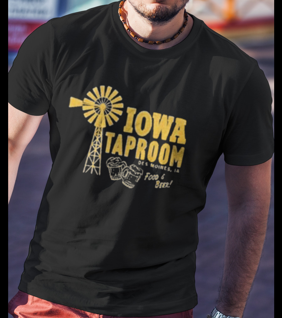 Iowa Taproom Des Moines Windmill Food And Beer T-Shirt