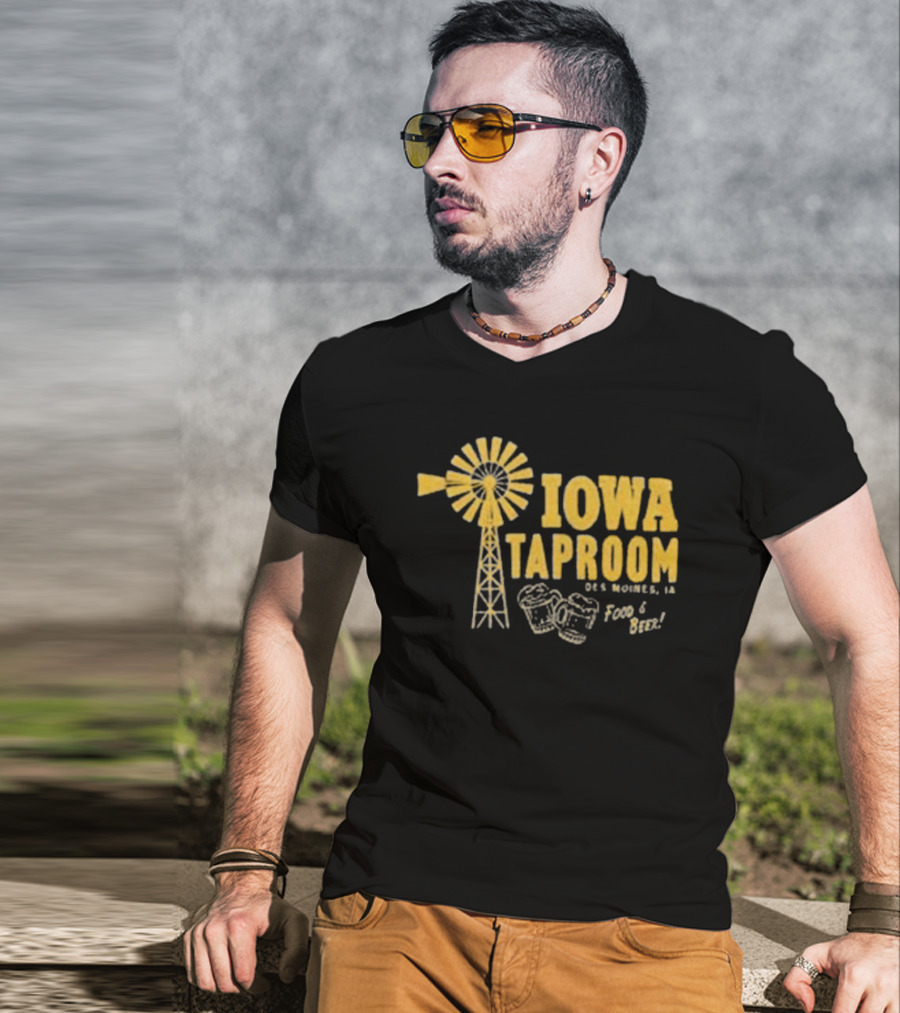 Iowa Taproom Des Moines Windmill Food And Beer T-Shirt