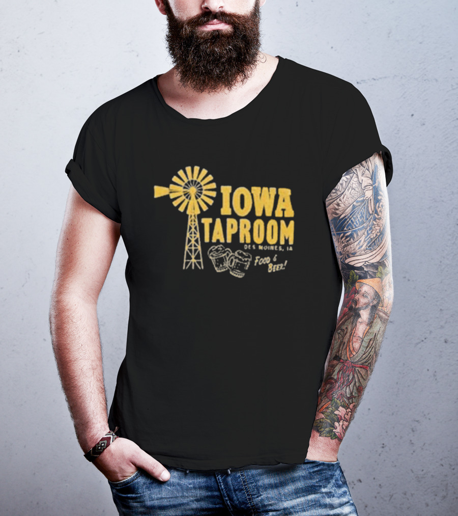 Iowa Taproom Des Moines Windmill Food And Beer T-Shirt