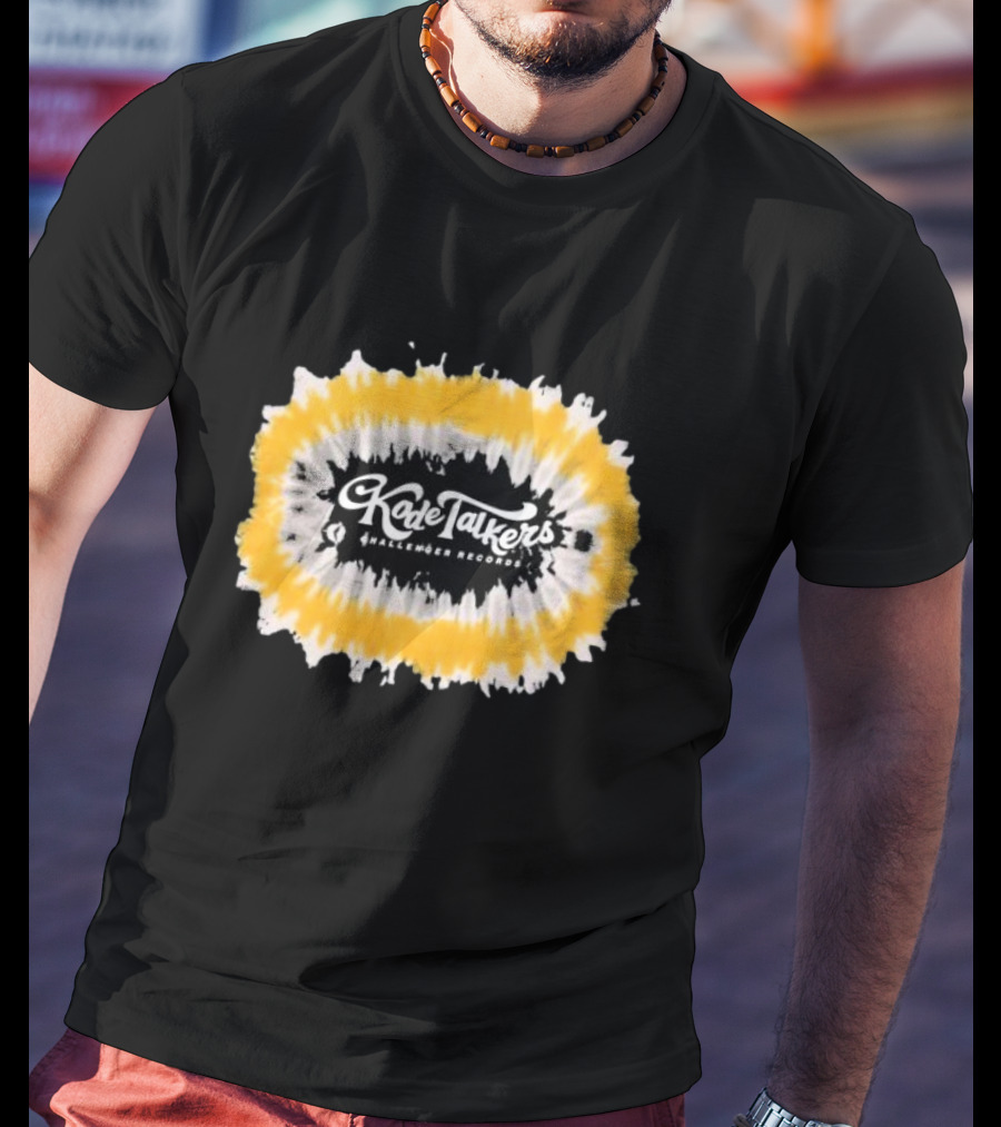 Kade Talkers Challenger Records Yellow And Black Tie-Dye Burst T-Shirt