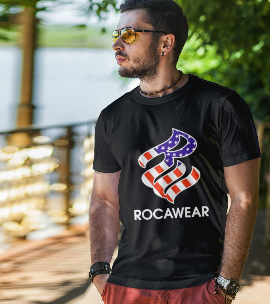 Kai Cenat Wearing Rocawear American Flag T-Shirt
