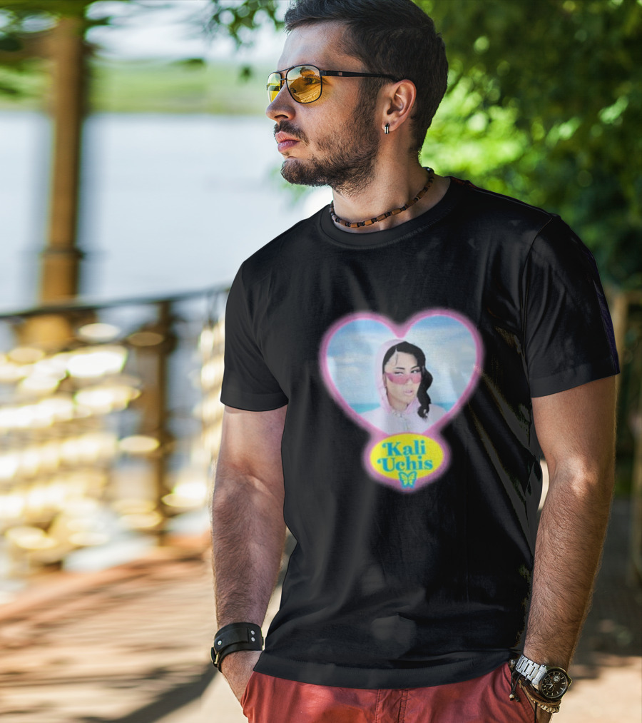 Kali Uchis Pastel Heart Portrait Butterfly T-Shirt