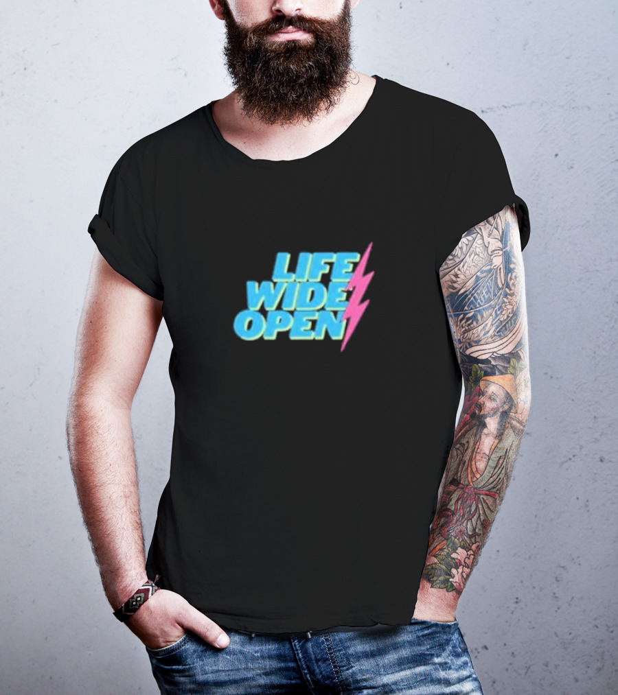Life Wide Open Retro Lightning Bolt T-Shirt