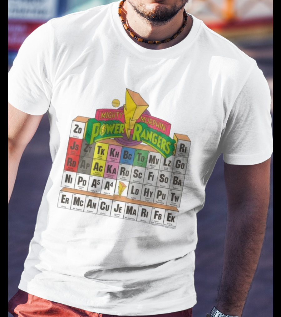 Mighty Morphin Power Rangers Morphing Periodic Table Elements T-Shirt