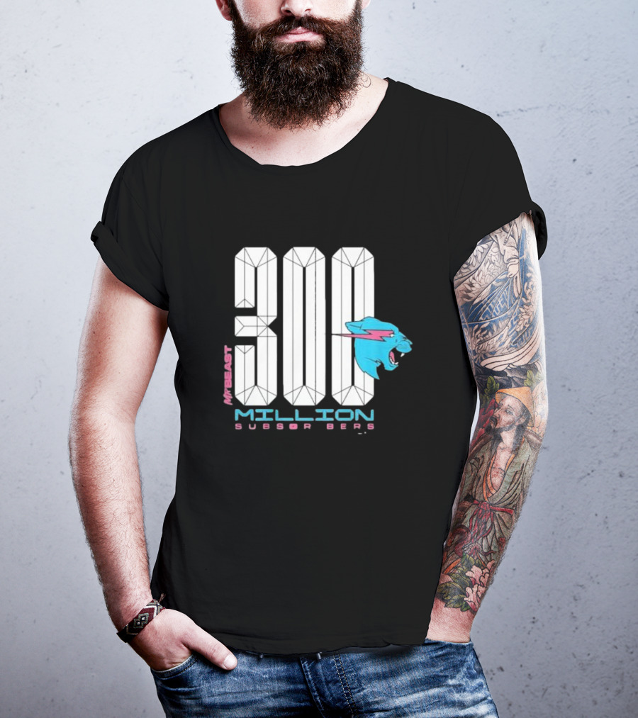 MrBeast 300 Million Subscribers Blue Panther T-Shirt