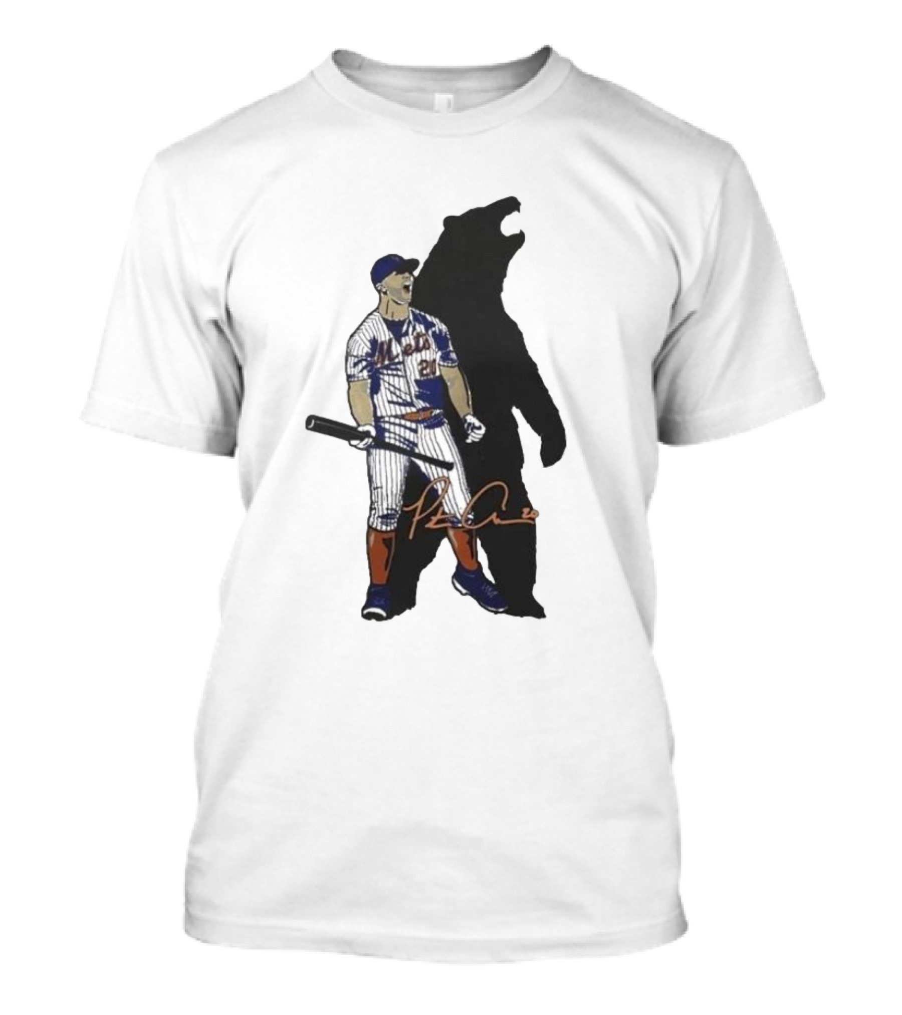 New York Mets Pete Alonso Signature And Shadow Baseball Fan T-Shirt