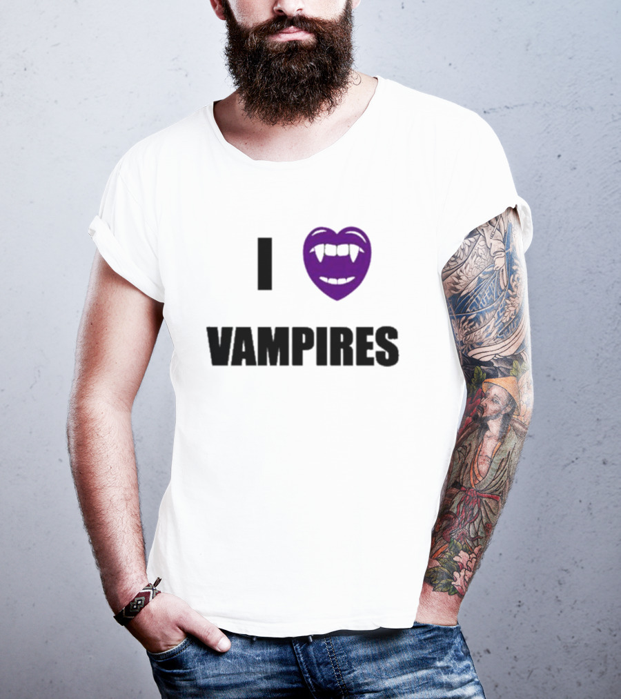 Olivia Rodrigo I Heart Purple Fanged Vampires T-Shirt