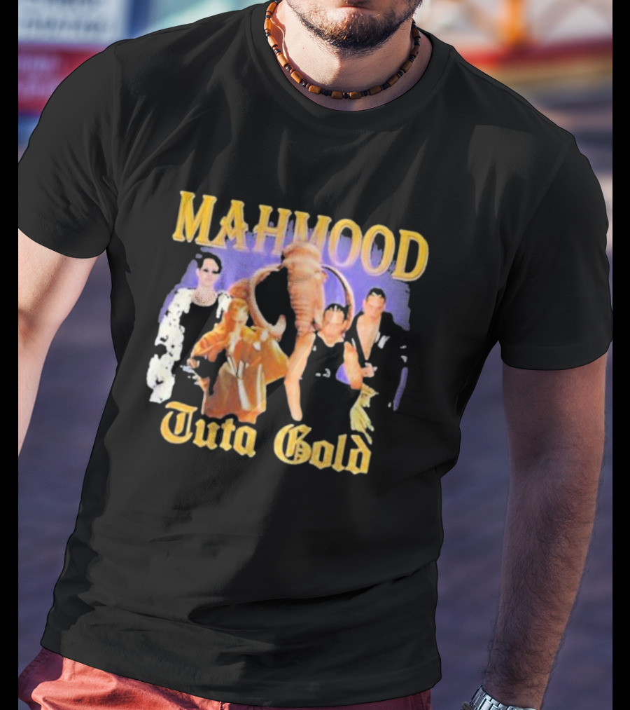 MAHMOOD Tuta Gold Elephant And Figures Collage T-Shirt