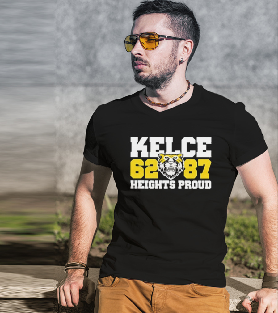 Kelce 62 87 Heights Proud Tiger Face T-Shirt