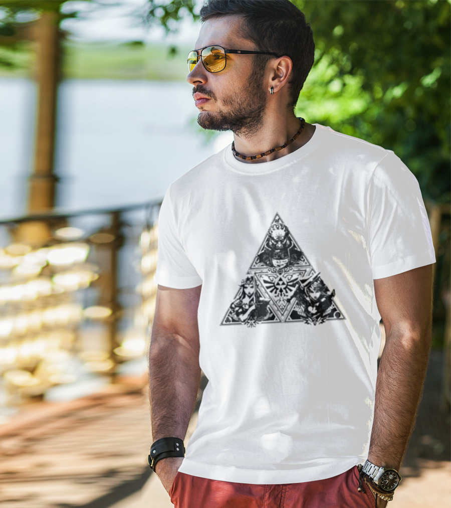 Tokyo Legend Of Zelda Triforce Icon With Characters T-Shirt
