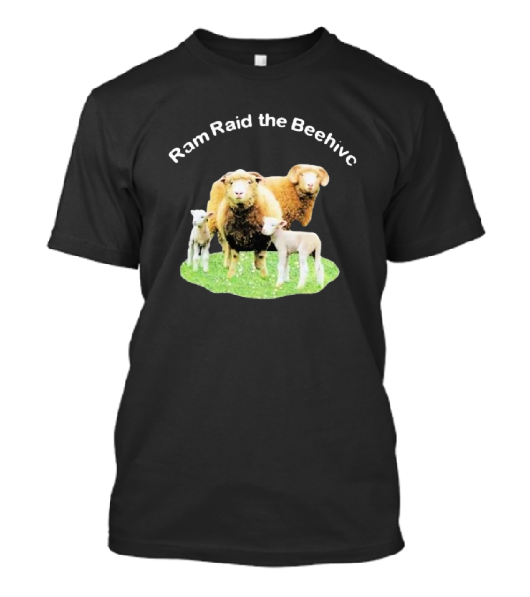 Ram Raid The Beehive Sheep On Grass T-Shirt
