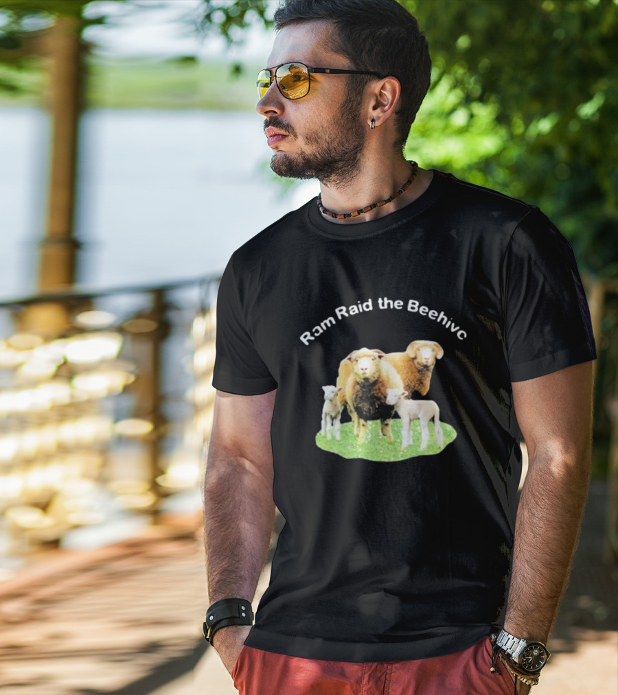 Ram Raid The Beehive Sheep On Grass T-Shirt
