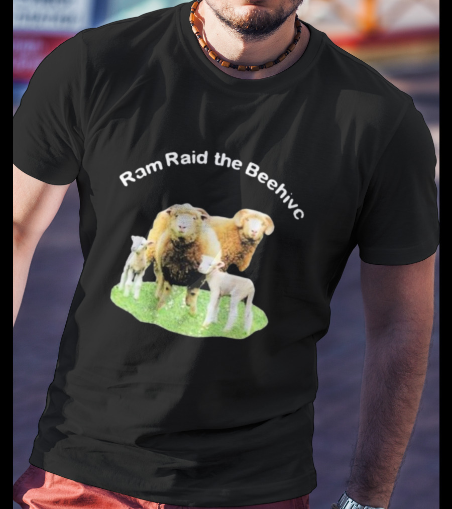 Ram Raid The Beehive Sheep On Grass T-Shirt