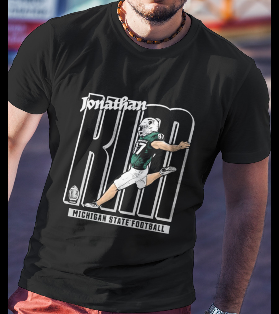 Jonathan Kim Kicking Action Michigan State Football T-Shirt