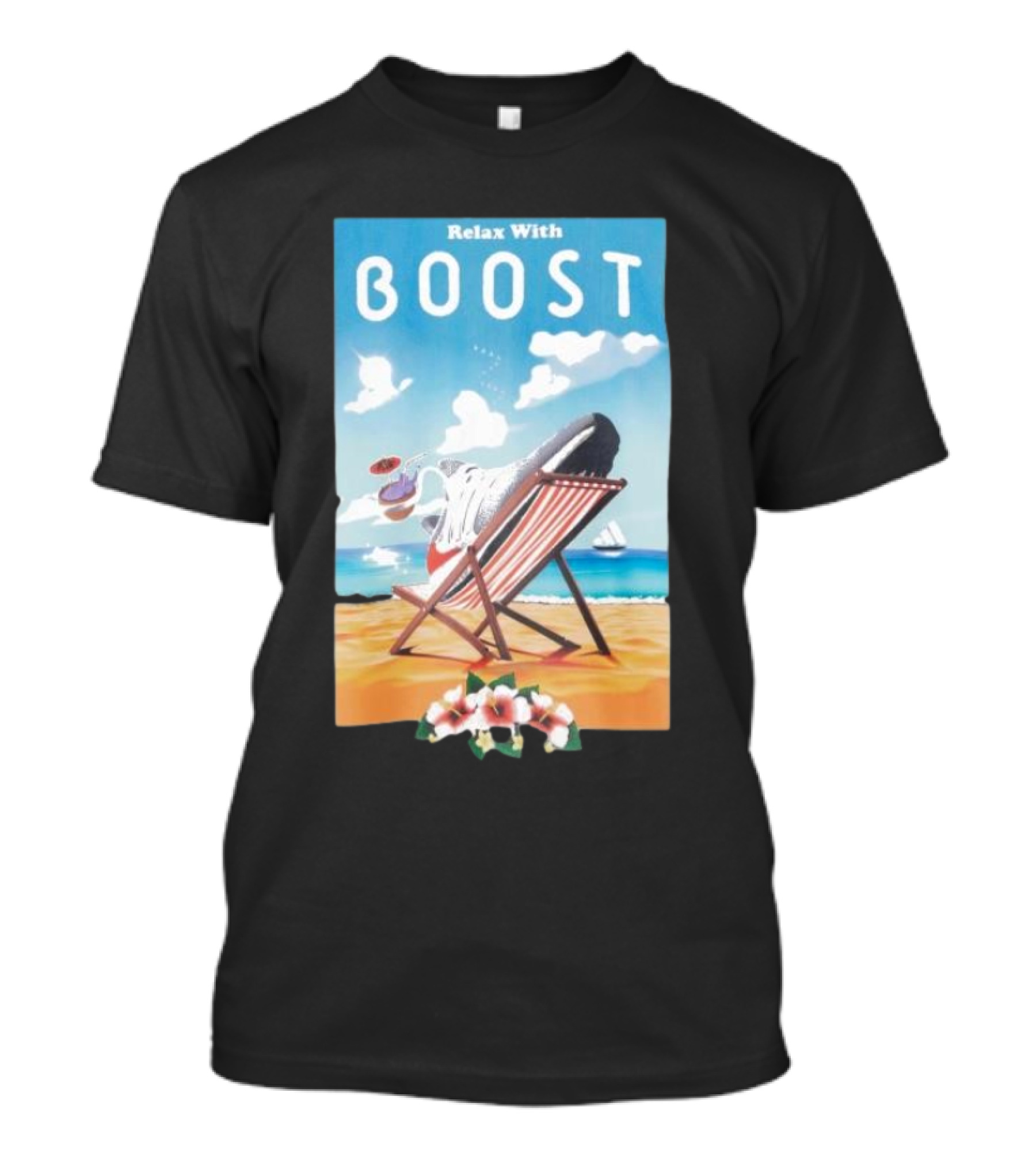 Relax With Boost Ultra Boost Beach Chair Scene T-Shirt