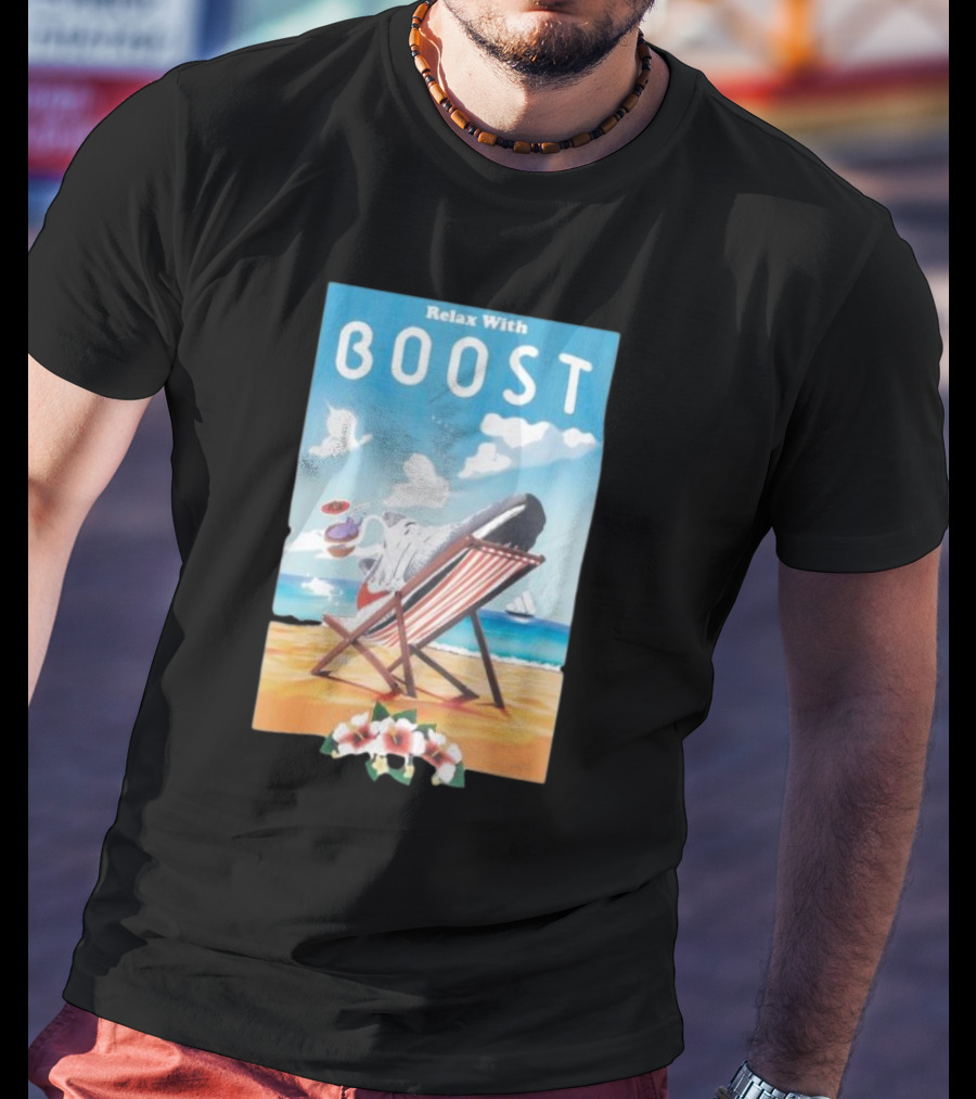 Relax With Boost Ultra Boost Beach Chair Scene T-Shirt