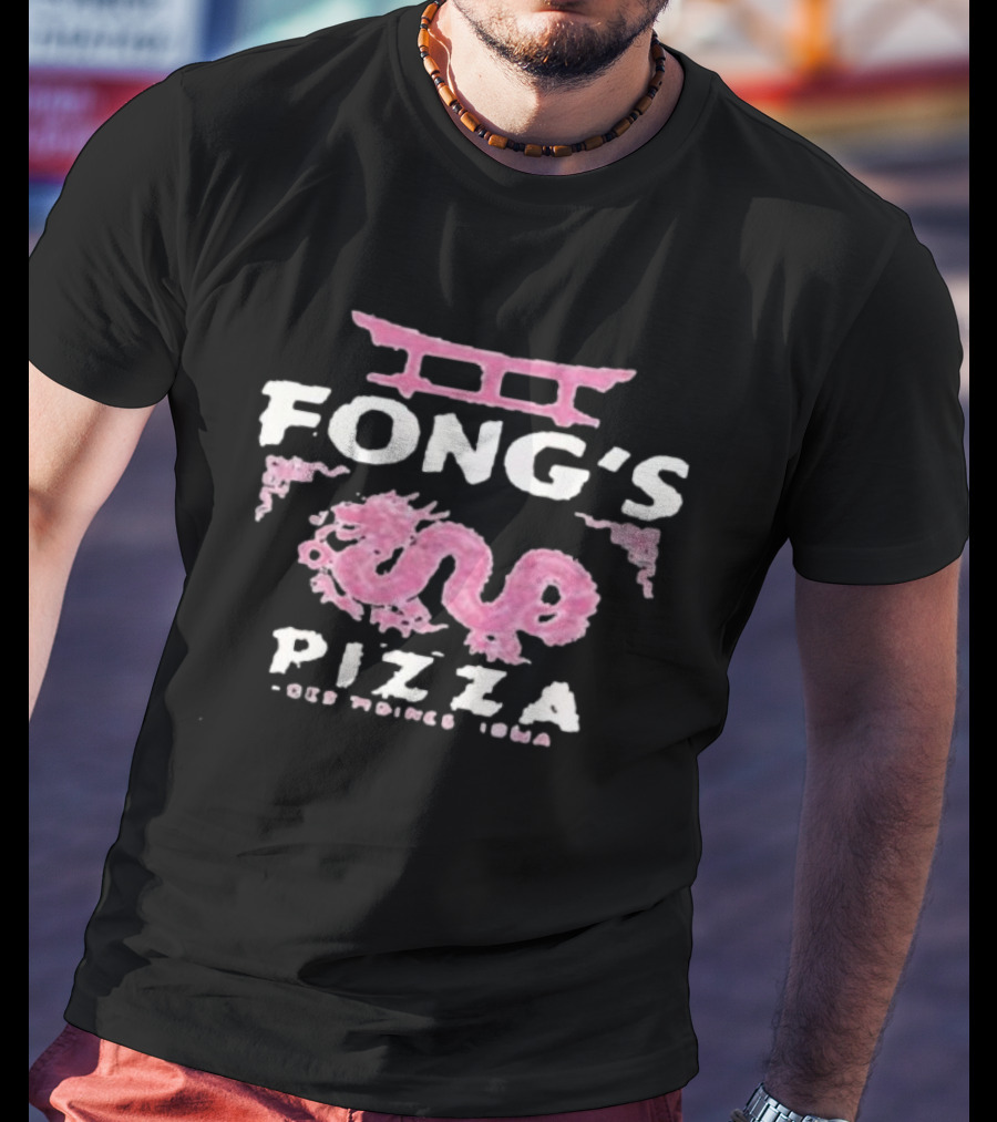Fong's Pizza Des Moines Iowa Purple Dragon Shrine T-Shirt