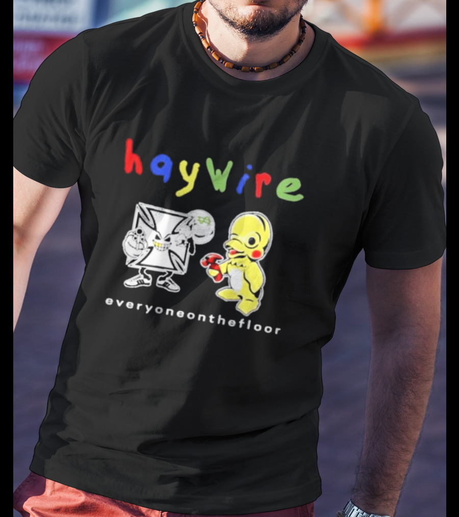 Haywire Everyoneonthefloor Colorful Cartoon Duo T-Shirt