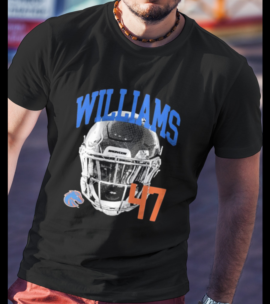 Williams 47 Helmet Boise State Broncos T-Shirt