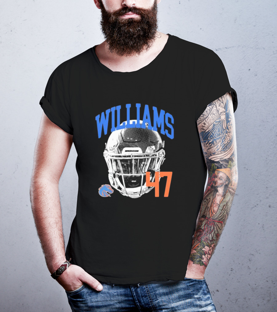 Williams 47 Helmet Boise State Broncos T-Shirt