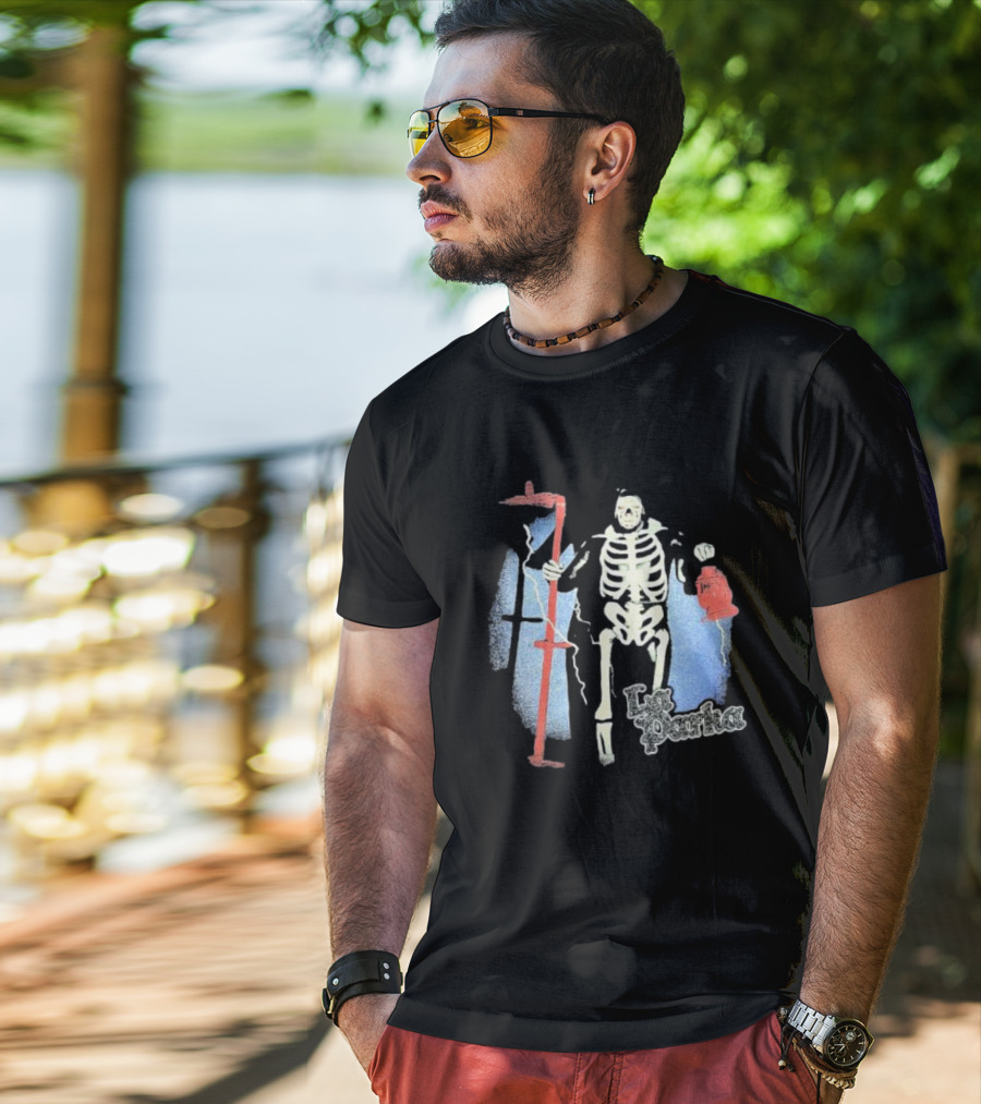 Lucha Box Mystery La Parka Skeleton With Scythe And Lantern T-Shirt