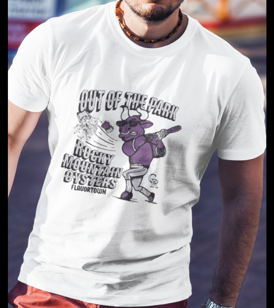 Mlb X Flavortown Colorado Rockies Cow Swinging Bat T-Shirt