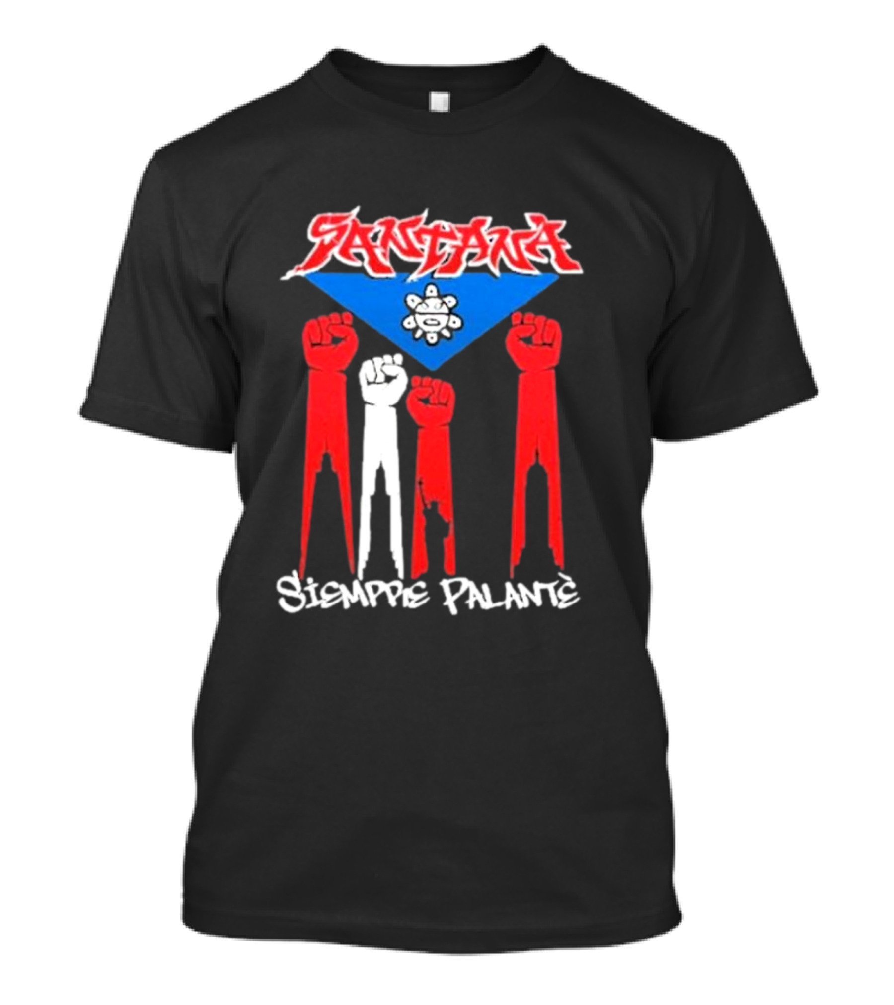 Santa Siempre Palantè Puerto Rican Flag Fists Revolution T-Shirt