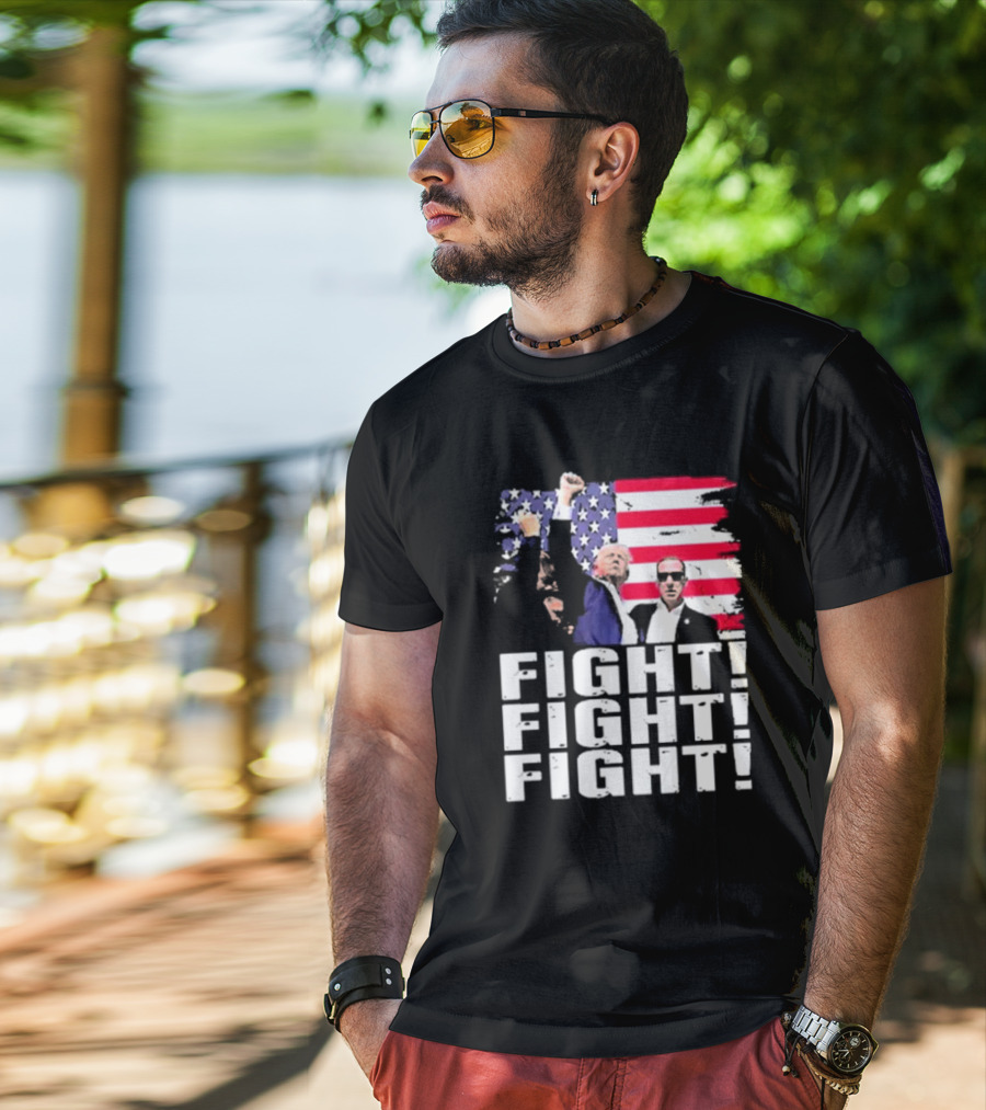 Fight Fight Fight Donald America Flag T-Shirt