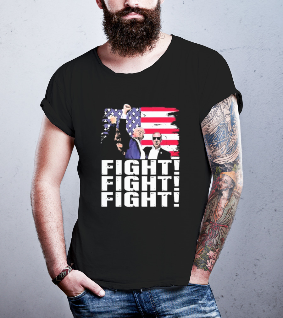 Fight Fight Fight Donald America Flag T-Shirt
