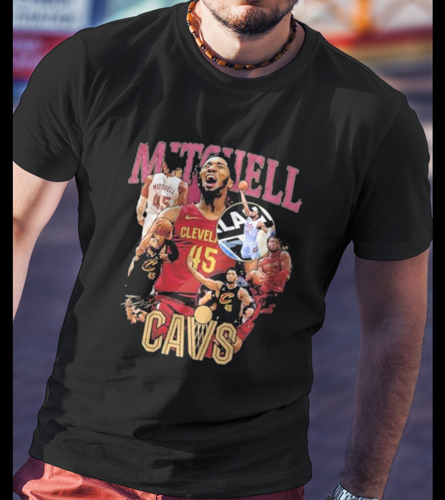 Mitchell Cleveland Cavs 45 Basketball Hype Signature T-Shirt
