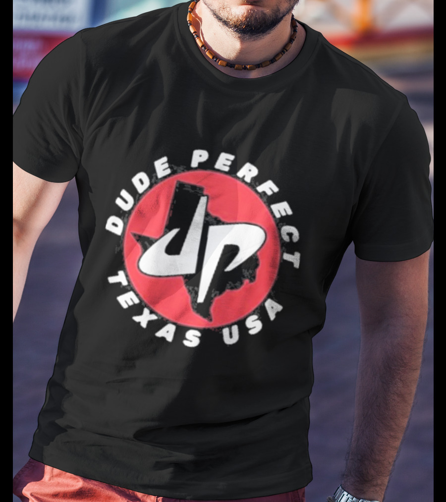 Dude Perfect DP Logo Texas USA Red Circle T-Shirt