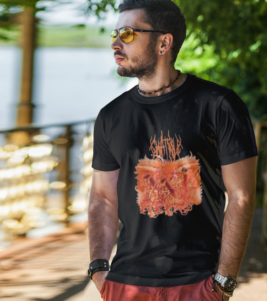 Chat Pile Fiery Orange Gothic Inferno T-Shirt