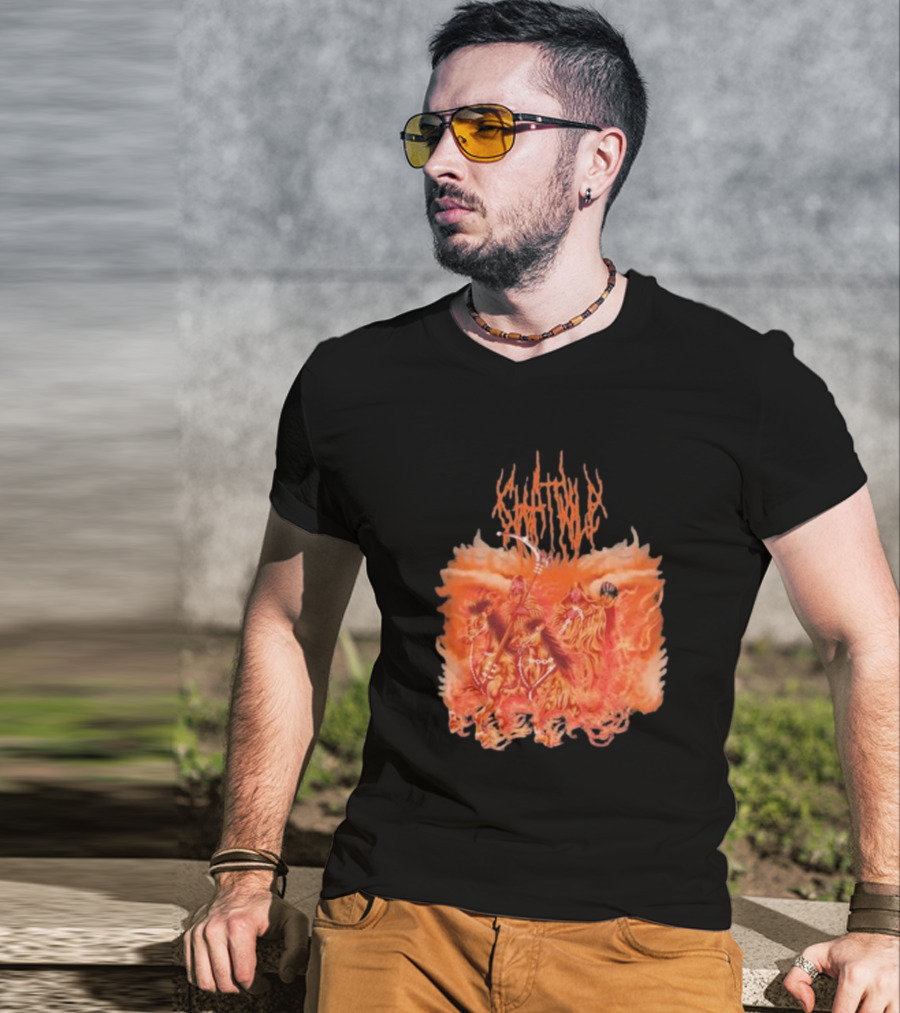 Chat Pile Fiery Orange Gothic Inferno T-Shirt