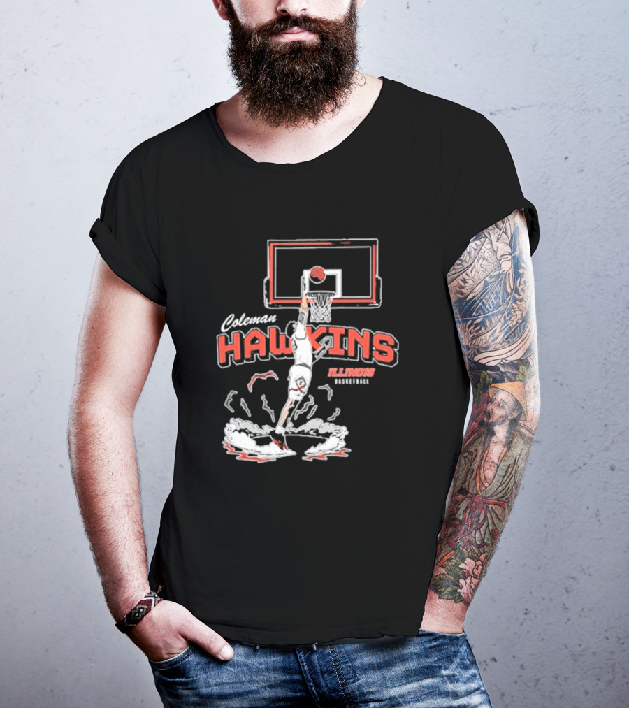 Coleman Hawkins Illinois Basketball Dunk T-Shirt