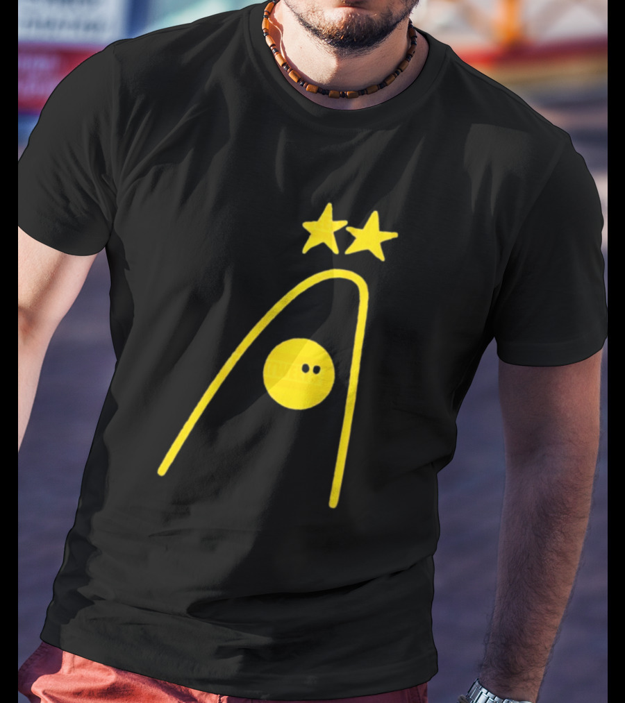Dandies Badge Fitbatweets Yellow Stars Icon With Curve And Circle T-Shirt