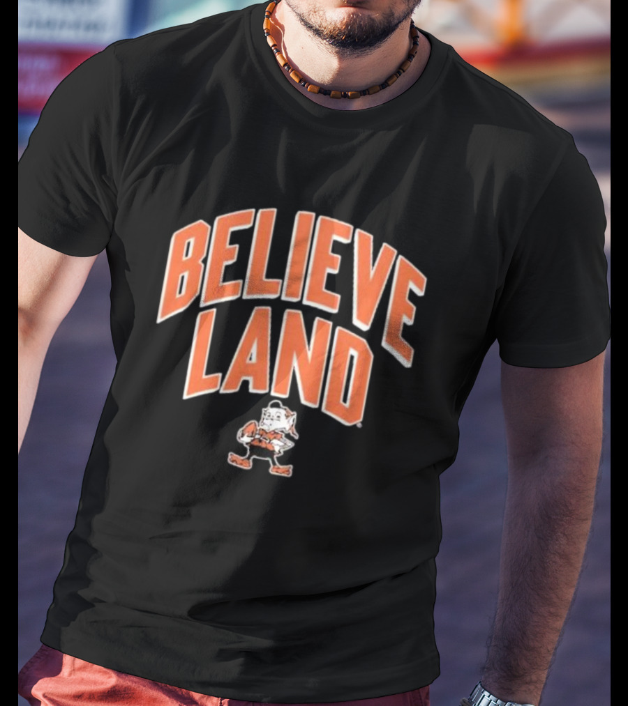 Believeland Cleveland Browns Brownie Football T-Shirt
