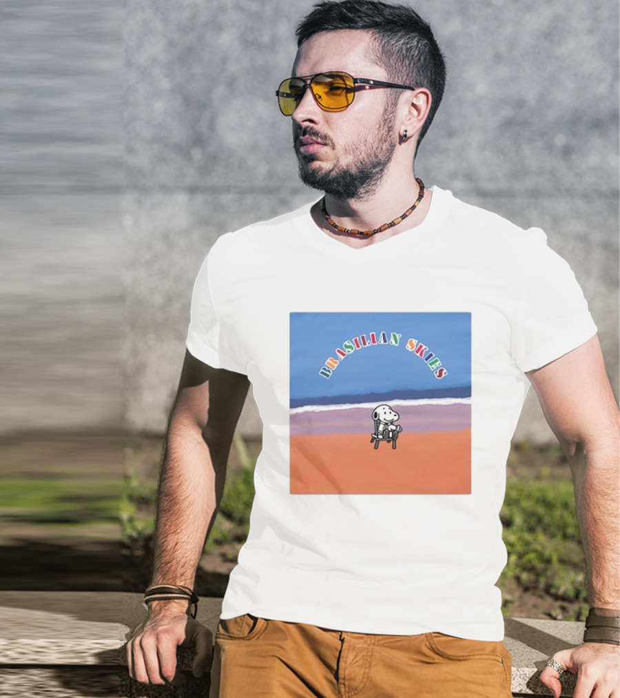 Brasilian Skies Snoopy Beach Scene T-Shirt