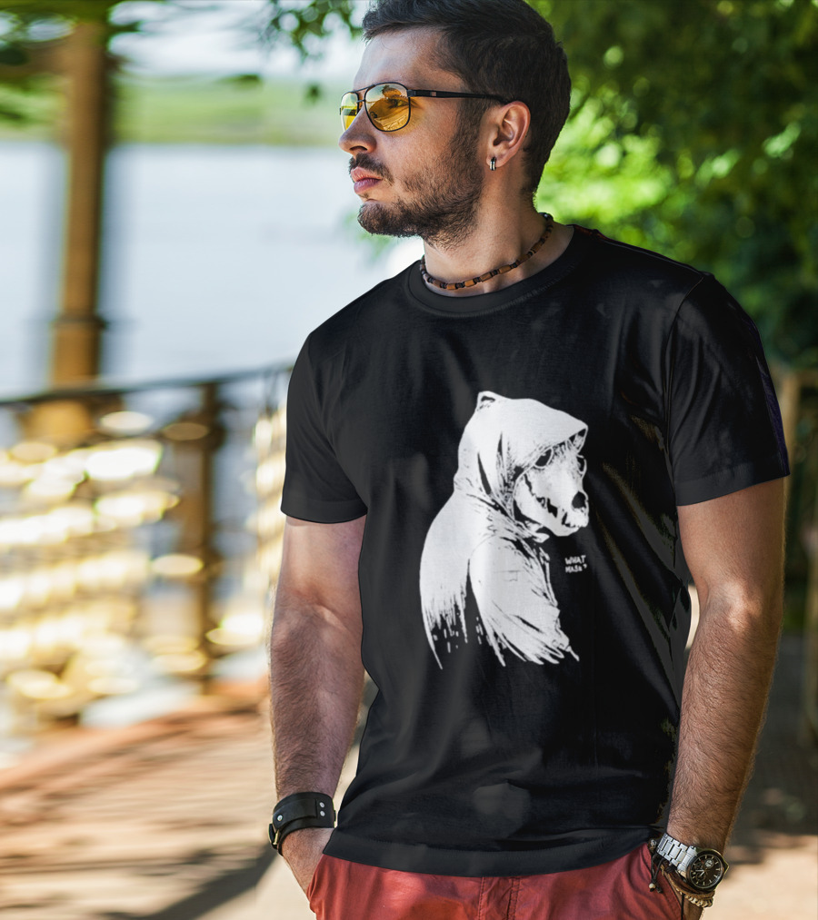 Massive Faceart What Mask Hooded Skull T-Shirt